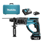Перфоратор Makita акумулаторен  с 2 батерии и зарядно, SDS-plus, 18 V, 1.5/3 Ah, 1.9 J, 0-4000 уд./мин, DHR202RX4 - product - 004 MKT 350