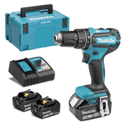 Акумулаторен винтоверт Makita ударен  с 3 батерии и зарядно, 18 V, 3 Ah, 50 Nm, 1.5-13 мм, DHP485RF3J - product - 004 MKT 366