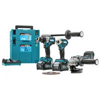 Комплект акумулаторни инструменти Makita  с 2 батерии и зарядно, DF001G, TD001G, GA005G, 40 V, 4 Ah, DK0125G301