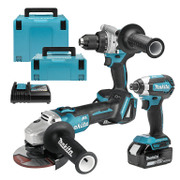 Комплект акумулаторни инструменти Makita  с 2 батерии и зарядно, DDF486, DTD153, DGA504, 18 V, 5 Ah, DLX3155TJ - product - 004 MKT 495