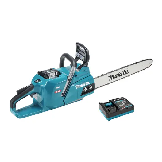Акумулаторна резачка за дърва Makita  с 1 батерия и зарядно, 40 V, 5 Ah, 45 см, 0.325 ", UC013GT101