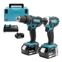 Комплект акумулаторни инструменти Makita  с 3 батерии и зарядно, DTD152, DHP482, 18 V, 3 Ah, DLX2131JX1