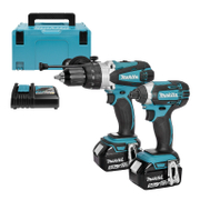 Комплект акумулаторни инструменти Makita  с 2 батерии и зарядно, DTD152, DHP458, 18 V, 5 Ah, DLX2145TJ - product - 004 MKT 669