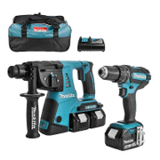 Комплект акумулаторни инструменти Makita  с 3 батерии и зарядно, DHP482, DHR263, 18 V, 4 Ah, DLX2137M - product - 004 MKT 670