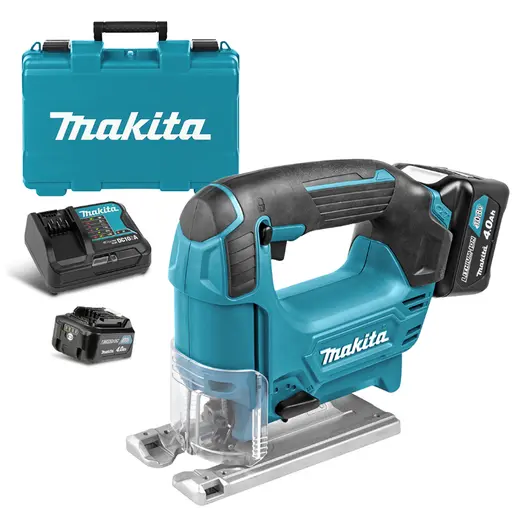 Акумулаторен прободен трион зеге Makita  с 2 батерии и зарядно, 12 V, 4 Ah, 0-2850 хода/мин, 18 мм, JV101DSME