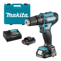 Акумулаторен винтоверт Makita ударен  с 2 батерии и зарядно, 12 V, 2 Ah, 30 Nm, 0.8-10 мм, HP333DSAE