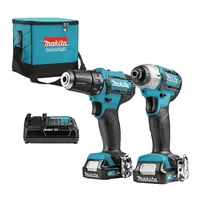 Комплект акумулаторни инструменти Makita  с 2 батерии и зарядно, DF333D, TD110D, 12 V, 2 Ah, CLX224SA