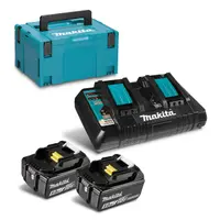Акумулаторна батерия Makita Li-Ion със зарядно у-во  18 V, 5 Ah, 2 бр.