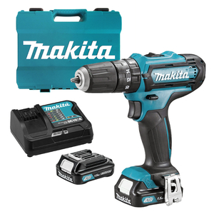 Бормашина винтоверт Makita акумулаторна ударна с 2 батерии и зарядно, 10.8 V, 1.5 Ah, 30 Nm, 0.8-10 мм, HP331DSYE