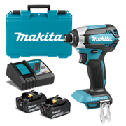 Акумулаторен гайковерт Makita с безчетков двигател  с 2 батерии и зарядно, 18 V, 3 Ah, 170 Nm, шестостен, 1/4, DTD153RFE - product - 004 MKT1196