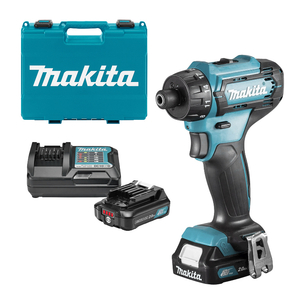 Винтоверт Makita акумулаторен с батерия и зарядно, 12 V, 2 Ah, 30 Nm, 1/4", шестостен, 6.35 мм, DF033DWAE