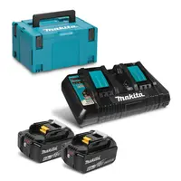 Акумулаторна батерия Makita Li-Ion със зарядно у-во  18 V, 6 Ah, 2 бр., 198077-8