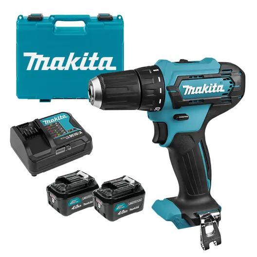 Акумулаторен винтоверт Makita с колекторен двигател  с 2 батерии и зарядно, 12 V, 4 Ah, 30 Nm, 0.8-10 мм, DF333DSME