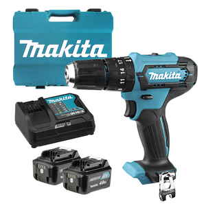 Бормашина винтоверт Makita акумулаторна ударна с 2 батерии и зарядно, 12 V, 4 Ah, 30 Nm, 0.8-10 мм, HP333DSME