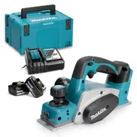Акумулаторно ренде Makita  с 2 батерии и зарядно, 18 V, 3 Ah, 82 мм, 0-2 мм, DKP180RFE