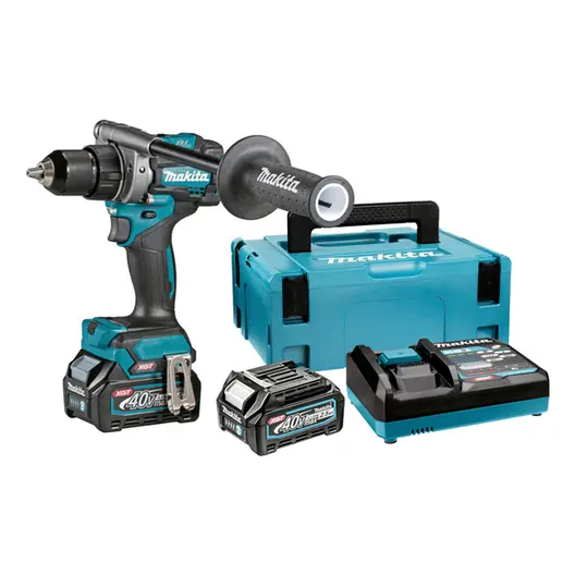 Акумулаторна бормашина Makita  с 2 батерии и зарядно, 40 V, 2.5 Ah, 140 Nm, 0-650/0-2600 об./мин, 1.5-13 мм, DF001GD201