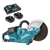 Акумулаторен ъглошлайф Makita  с 2 батерии и зарядно, 36 V, 5 Ah, 230 мм, 6600 об./мин, DCE090T2X1