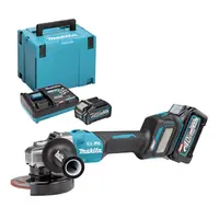 Акумулаторен ъглошлайф Makita  с 2 батерии и зарядно, 40 V, 4 Ah, 125 мм, 3000-8500 об./мин, GA023GM201