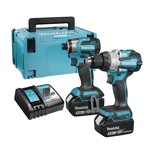 Комплект акумулаторни инструменти Makita  с 2 батерии и зарядно, DHP489, DTD173, 18 V, 5 Ah, DLX2528TJ
