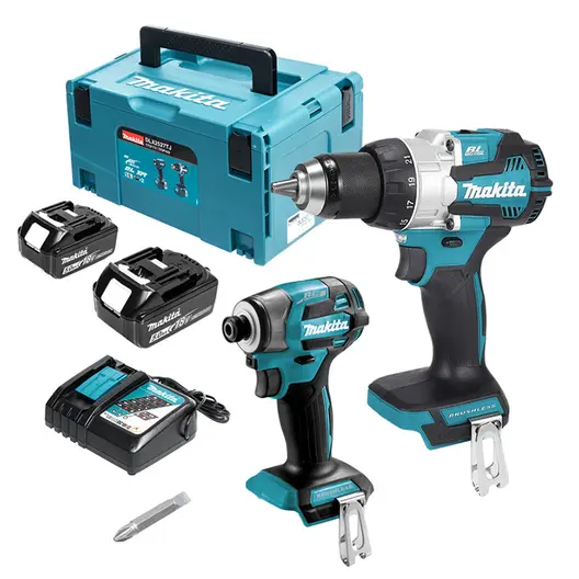 Комплект акумулаторни инструменти Makita  с 2 батерии и зарядно, DDF489, DTD173, 18 V, 5 Ah, DLX2527TJ