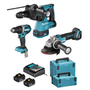 Комплект акумулаторни инструменти Makita  с 2 батерии и зарядно, DDF484, DGA504, DHR243, 18 V, 5 Ah, DLX3195JX1 - product - 004 MKT3251