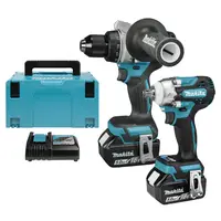 Комплект акумулаторни инструменти Makita  с 2 батерии и зарядно, DDF492Z, DTW300Z, 18 V, 5 Ah, DLX2588TJ