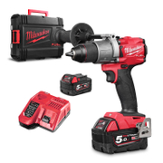 Акумулаторна бормашина Milwaukee  с 2 батерии и зарядно, 18 V, 5 Ah, 135 Nm, 550/2000 об./мин, 1.5-13 мм, M18 FDD2-502X - product - 004 MLA2009