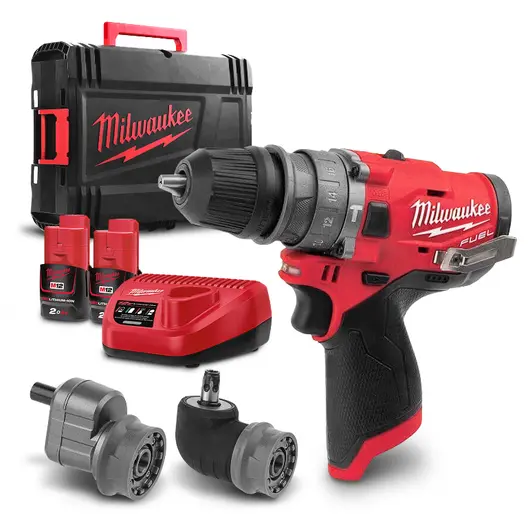 Акумулаторен винтоверт Milwaukee ударен  с 2 батерии и зарядно, 12 V, 2 Ah, 37 Nm, 1.5-13 мм, M12 FPDXKIT-202X