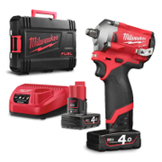 Акумулаторен гайковерт Milwaukee с безчетков двигател  с 2 батерии и зарядно, 12 V, 2/4 Ah, 339 Nm, квадрат, 1/2, M12 FIWF12-422X - product - 004 MLK1813