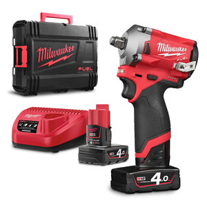 Гайковерт Milwaukee акумулаторен ударен безчетков 12 V, 2/4 Ah, 339 Nm, 1/2", M12 FIWF12-422X