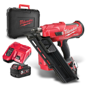 Такер Milwaukee акумулаторен за гвоздеи  с 2 батерии и зарядно, 18 V, 5 Ah, тип SN21, тип SN34, 50-90 мм, M18 FFN-502C - product - 004 MLK1843