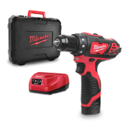 Акумулаторен винтоверт Milwaukee с колекторен двигател  с 1 батерия и зарядно, 12 V, 2 Ah, 30 Nm, 1-10 мм, M12 BDD-201C - product - 004 MLK2255