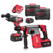 Комплект акумулаторни инструменти Milwaukee  с 3 батерии и зарядно, M18 BLPD2, M18 BLHX, 18 V, 5 Ah, M18 BLPP2C2-503X - product - 004 MLK2276
