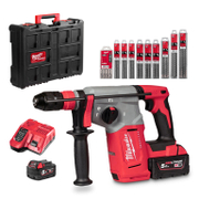 Перфоратор Milwaukee акумулаторен  с 2 батерии и зарядно, SDS-plus, 18 V, 5 Ah, 2.3 J, 0-4900 уд./мин, M18BLHX100P-502P - product - 004 MLK2867