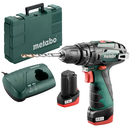 Акумулаторен винтоверт Metabo ударен  с 2 батерии и зарядно, 10.8 V, 2 Ah, 34 Nm, 1.5-10 мм, SB Basic