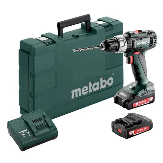 Акумулаторен винтоверт Metabo ударен  с 2 батерии и зарядно, 18 V, 2 Ah, 50 Nm, 1.5-13 мм, SB 18