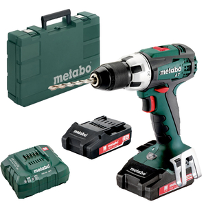 Бормашина винтоверт Metabo акумулаторна ударна с 2 батерии и зарядно, 18 V, 2 Ah, 60 Nm, 1.5-13 мм, SB 18 LT Compact