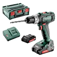 Акумулаторен винтоверт Metabo с колекторен двигател  с 2 батерии и зарядно, 18 V, 2 Ah, 50 Nm, 1.5-13 мм, BS 18 L