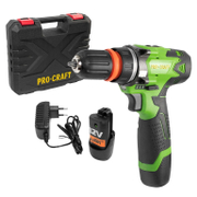 Акумулаторен винтоверт Procraft с колекторен двигател  с 2 батерии и зарядно, 12 V, 1.5 Ah, 20 Nm, 10 мм, Industrial PA12DFR - product - 004 PCR 101