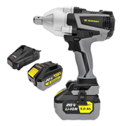 Акумулаторен гайковерт Rodcraft с безчетков двигател  с 2 батерии и зарядно, 20 V, 6 Ah, 1100 Nm, квадрат, 3/4, RC9087K6 - product - 004 RDC2895