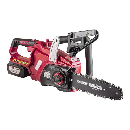 Акумулаторна резачка за дърва Raider  с 1 батерия и зарядно, 20 V, 3 Ah, 25 см, 3/8 ", 1.3 мм, 40 звена, RDP-SCHS20