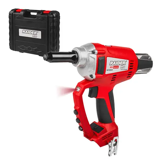 Акумулаторна нитачка за поп-нитове Raider  без батерия и зарядно, 20 V, 20 kN, 2.4-4.8, RDP-BRG20