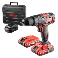 Акумулаторна ударна бормашина Raider  с 2 батерии и зарядно, 20 V, 2 Ah, 62 Nm, 0-450/0-2000 об./мин, 1.5-13 мм, RDI-CDB02