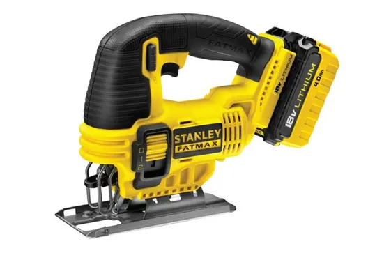Акумулаторен прободен трион зеге Stanley  с 2 батерии и зарядно, 18 V, 4 Ah, 0-2500 хода/мин, 19 мм, FMC650M2