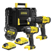 Комплект акумулаторни инструменти Stanley  с 2 батерии и зарядно, SFMCD711, SFMCF800, 18 V, 2 Ah, SFMCK465D2T - product - 004 STY3233