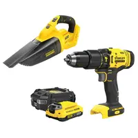 Комплект акумулаторни инструменти Stanley  с 1 батерия и зарядно, SFMCD711, SFMCVH001, 18 V, 2 Ah, SFMCK219D1