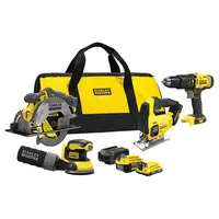 Комплект акумулаторни инструменти Stanley Fatmax  с 2 батерии и зарядно, SFMCD711, SFMCS600, SFMCS500, SFMCW220, 18 V, 2 Ah, 4 Ah, SFMCK412MDS