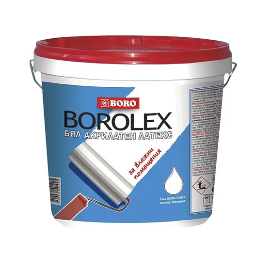 Латексова боя Boro за влажни помещения  1.5 кг, бяла, Borolex Latex