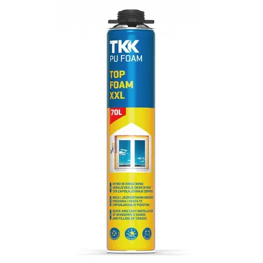 Полиуретанова пяна TKK пистолетна монтажна  840 мл, Top Foam XXL