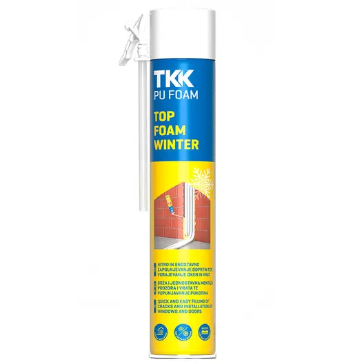 Полиуретанова пяна TKK ръчна монтажна зимна 750 мл, Top Foam Winter